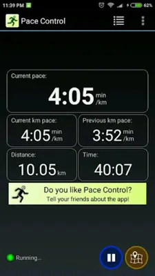 Pace Control - running pacer android App screenshot 0